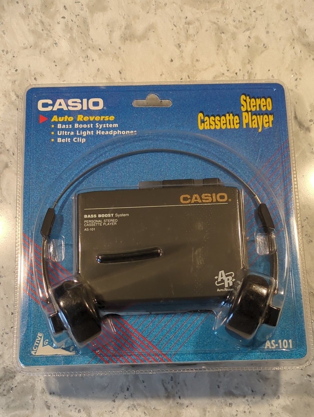 Casio AS-101 Portable Stereo Cassette Player w/ Headphones Bass Boost NEW Mint